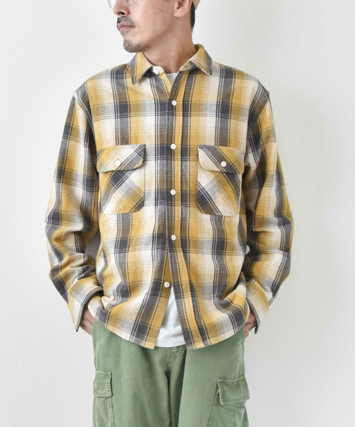 BIG MIKE｜ヘビーフランネルロングスリーブシャツ [[102535103]][D]