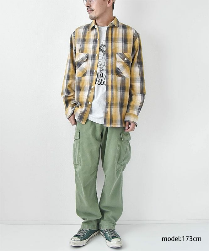 BIG MIKE｜ヘビーフランネルロングスリーブシャツ [[102535103]][D]