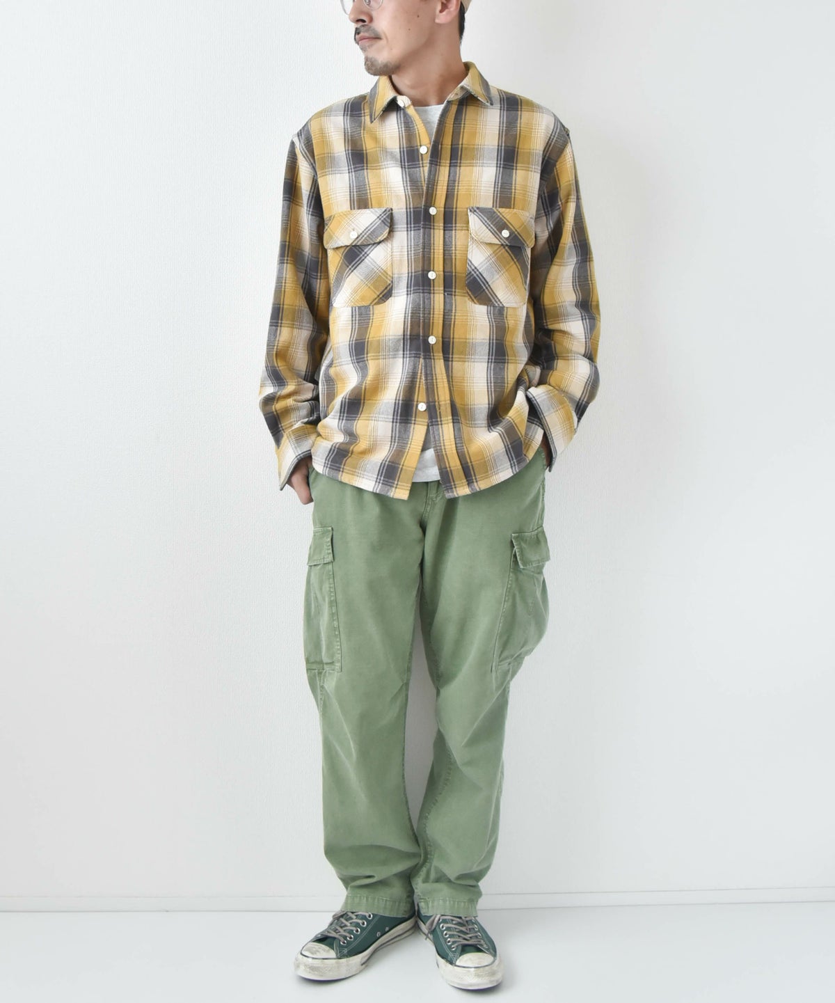 BIG MIKE｜ヘビーフランネルロングスリーブシャツ [[102535103]][D]