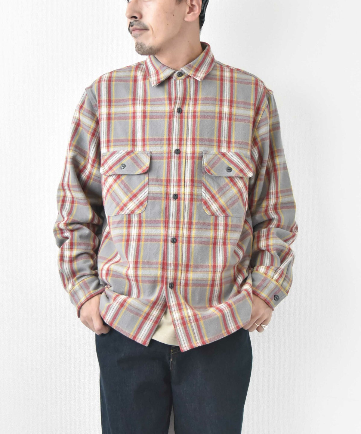 BIG MIKE｜ヘビーフランネルロングスリーブシャツ [[102535107]][D]