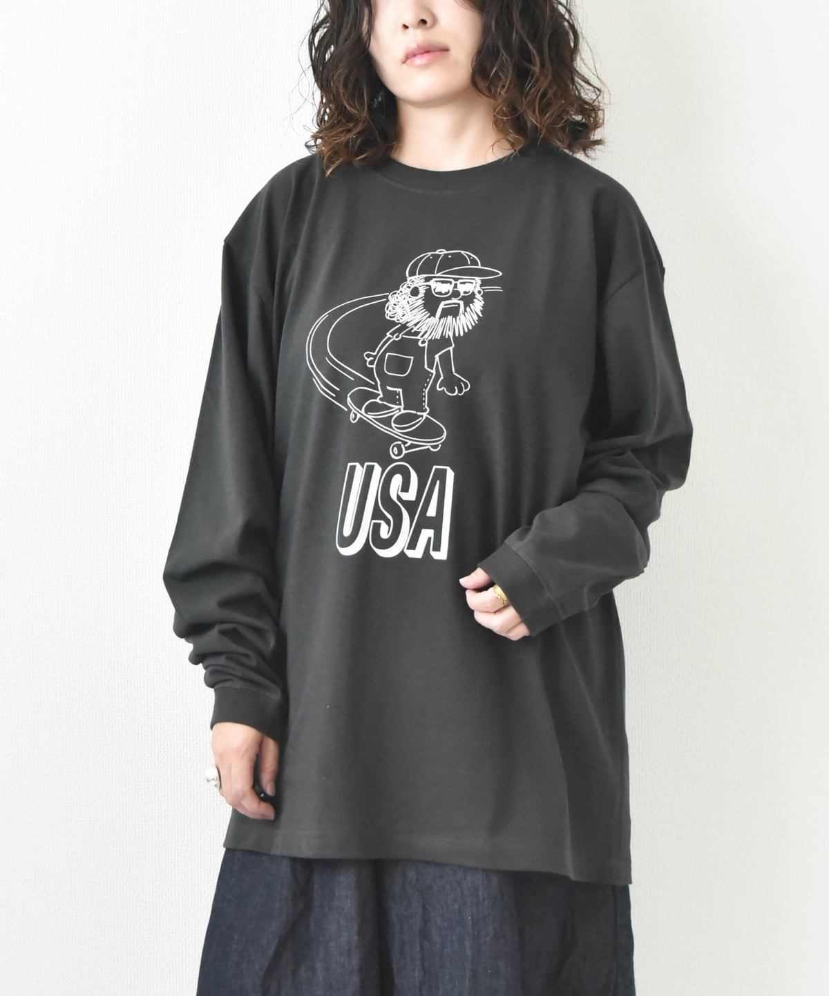 BIG MIKE｜USAスケート　オジサン　ロングスリーブTシャツ [[102538373]][D]