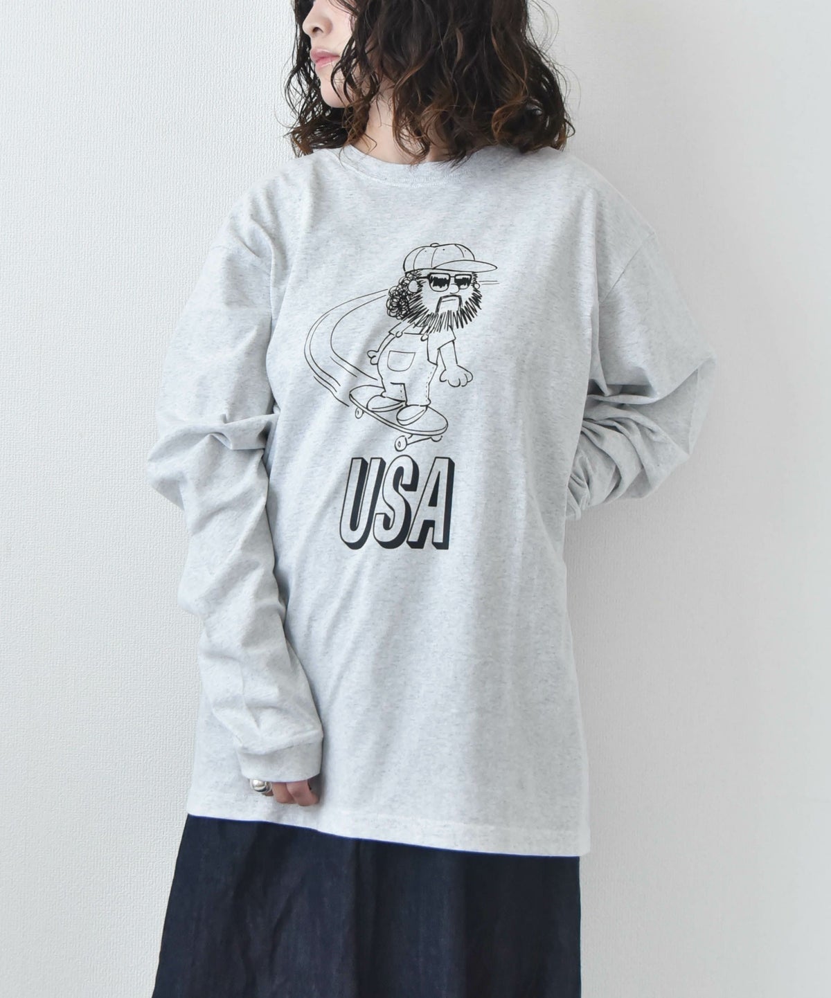 BIG MIKE｜USAスケート　オジサン　ロングスリーブTシャツ [[102538373]][D]