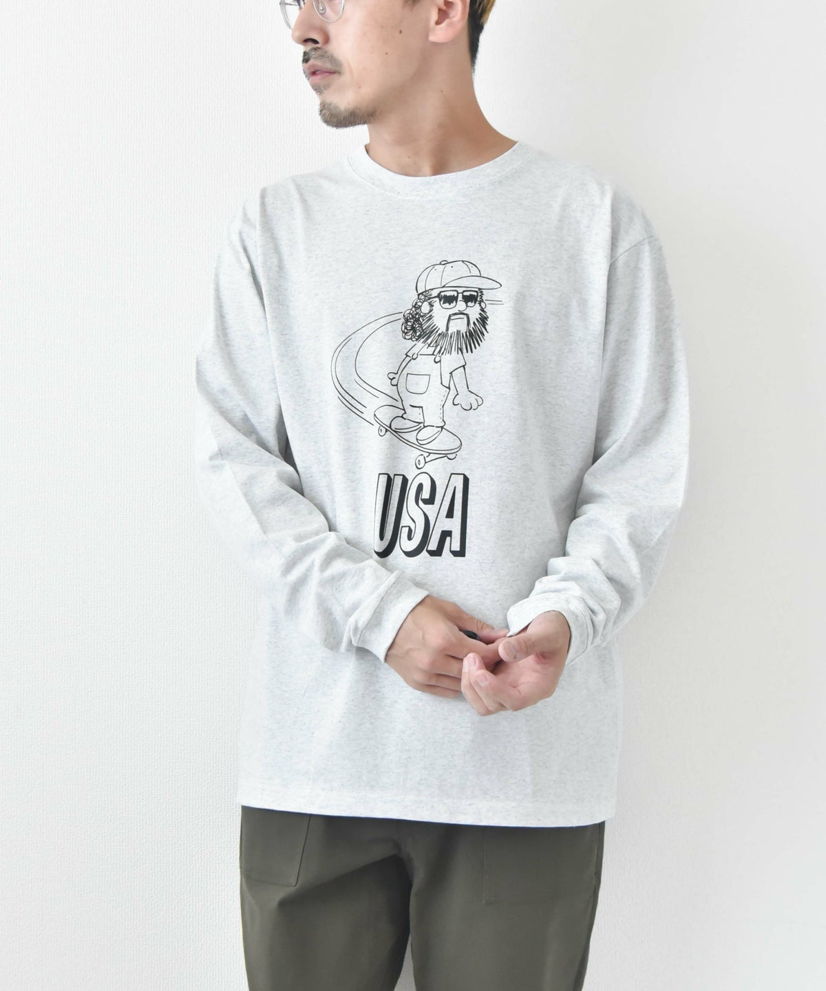 BIG MIKE｜USAスケート　オジサン　ロングスリーブTシャツ [[102538373]][D]