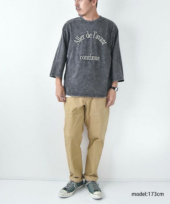 KAKELA&TRANQUIL｜刺繍ロゴクルー7分袖 [[12505-253-10]][D]