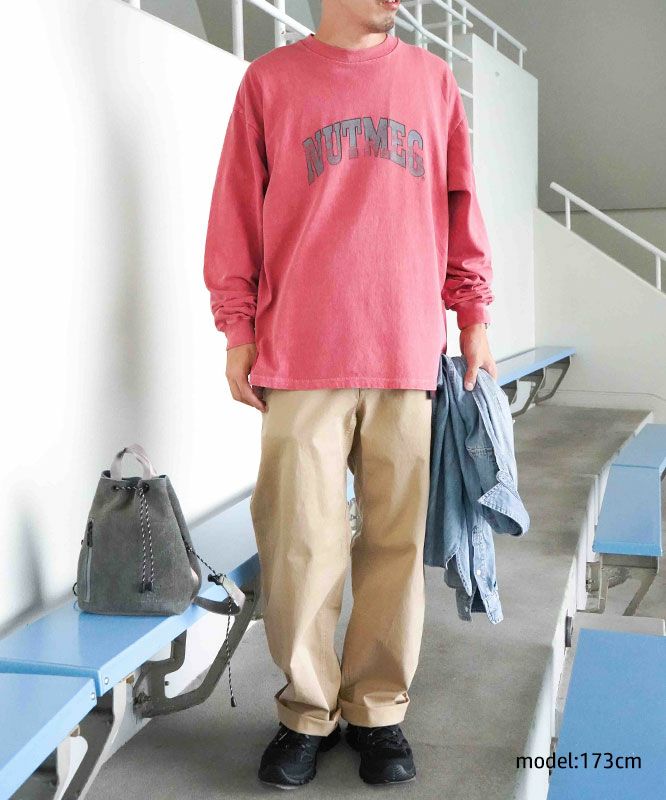 NUTMEG｜ピグメント染　BIG ロングスリーブTee [[2J7-65506]][D]