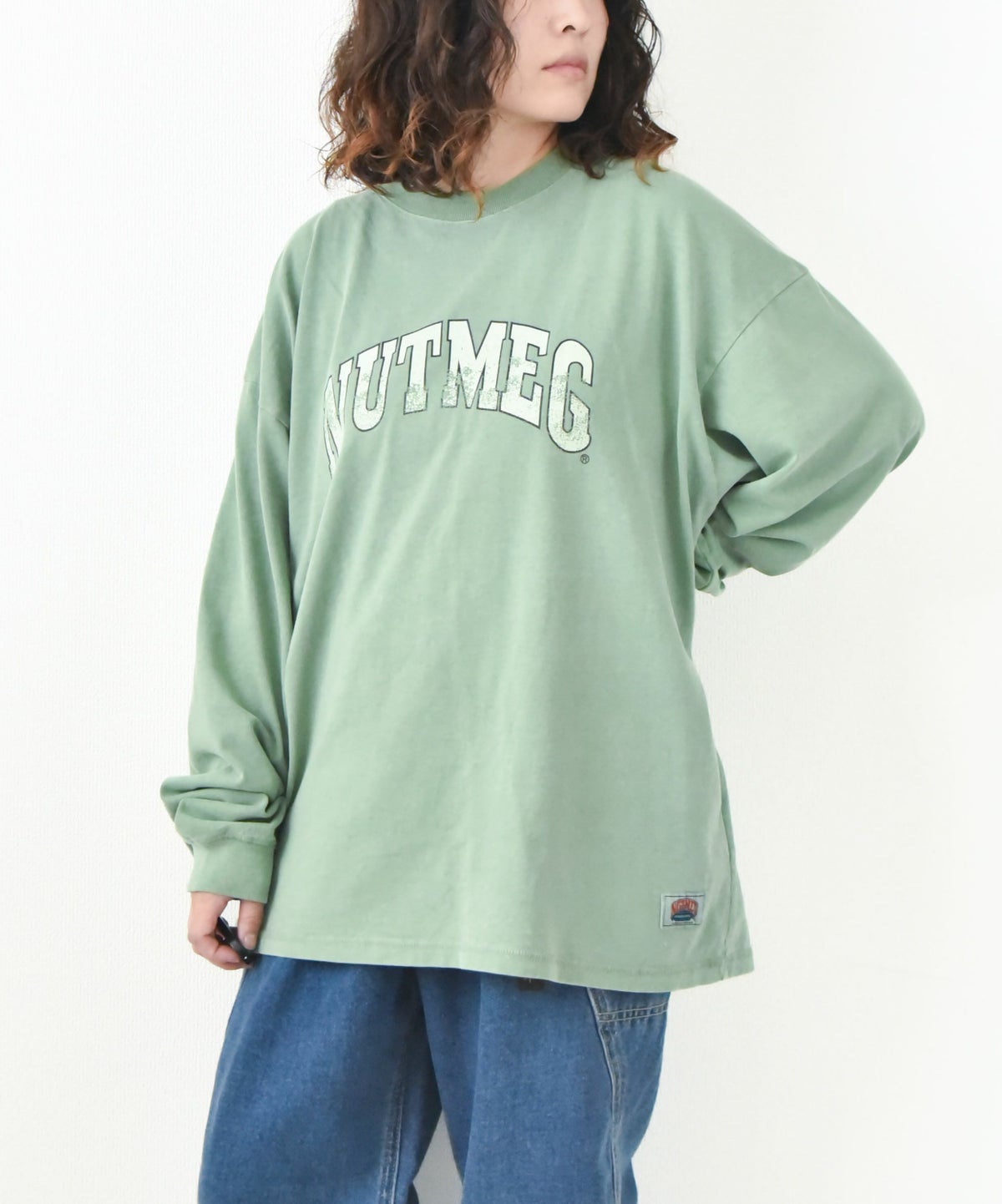 NUTMEG｜ピグメント染　BIG ロングスリーブTee [[2J7-65506]][D]