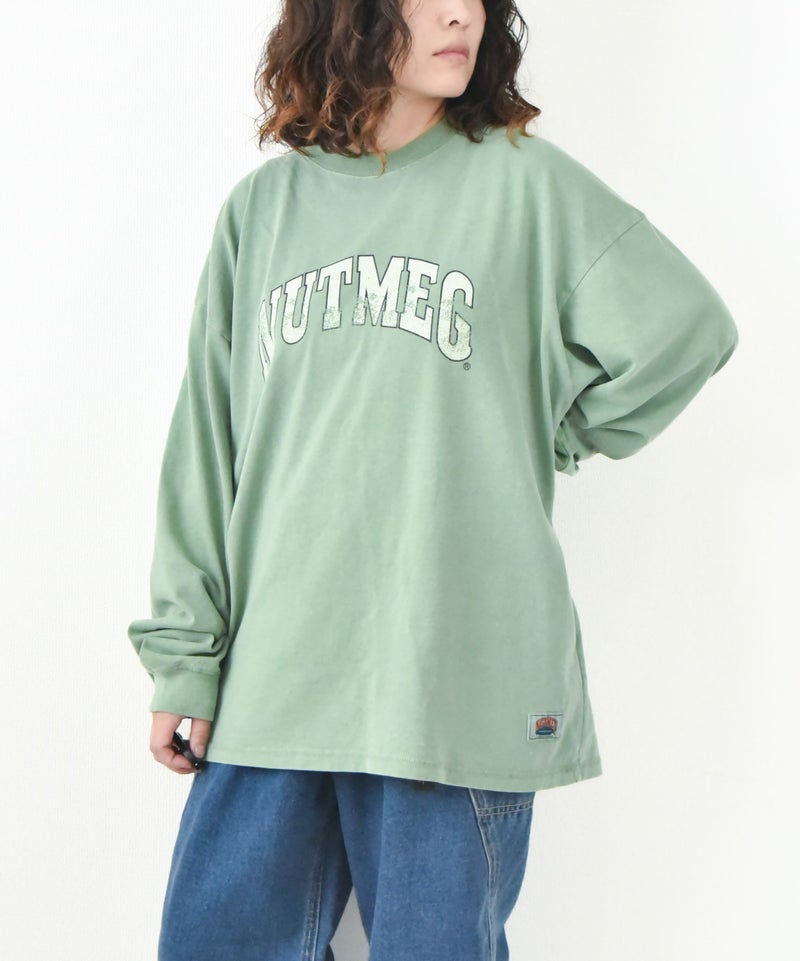 NUTMEG｜ピグメント染　BIG ロングスリーブTee [[2J7-65506]][D]