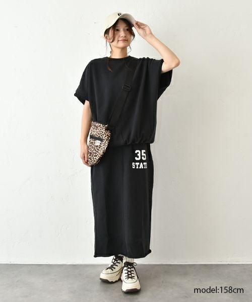 and quarter｜ロゴ入りスウェットスカート [[MA-519001]][C]