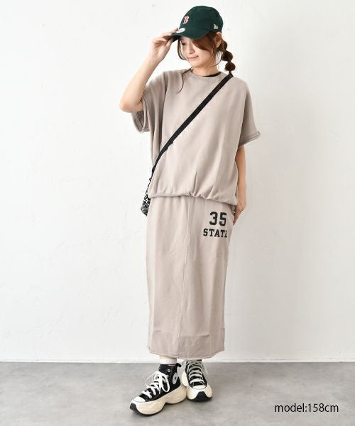 and quarter｜ロゴ入りスウェットスカート [[MA-519001]][C]
