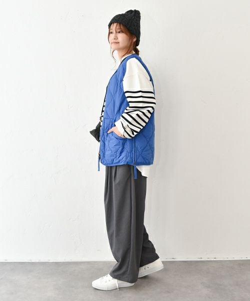 TAION｜ミリタリーVネック Wジップダウンベスト [[TAION-001ALSZML-1]][C]