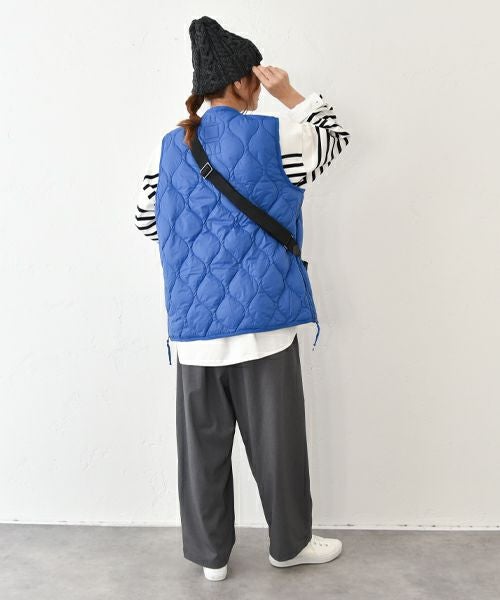 TAION｜ミリタリーVネック Wジップダウンベスト [[TAION-001ALSZML-1]][C]