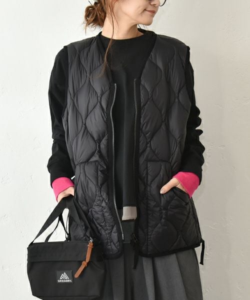 TAION｜ミリタリーVネック Wジップダウンベスト [[TAION-001ALSZML-1]][C]