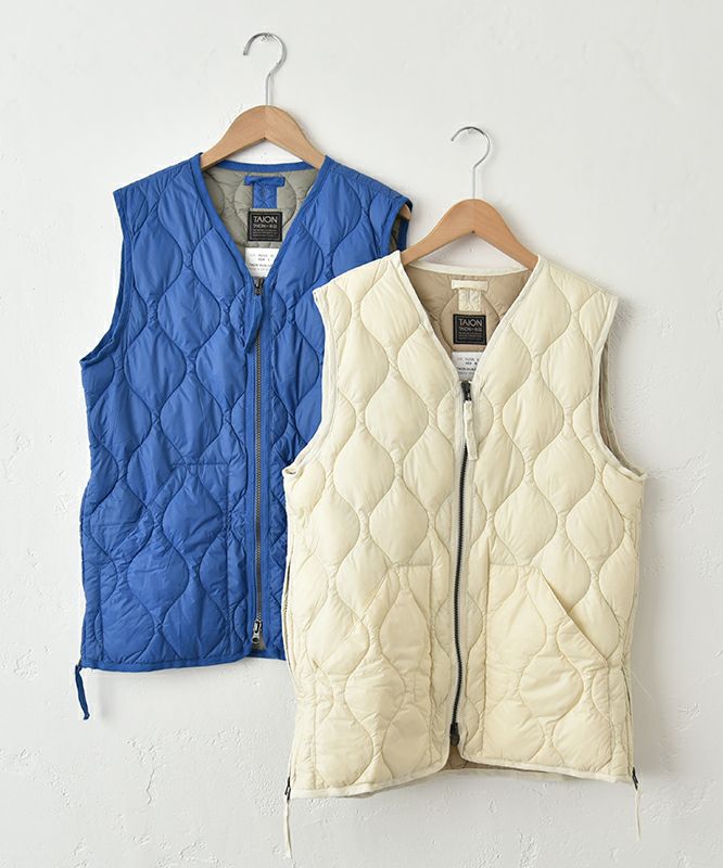  TAION｜ミリタリーVネック Wジップダウンベスト [[TAION-001ALSZML-1]][C]