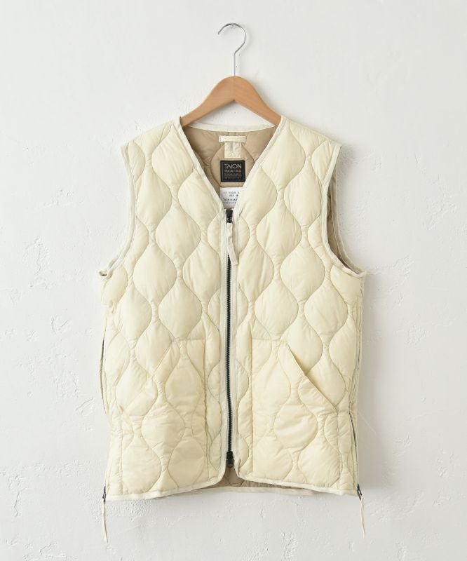  TAION｜ミリタリーVネック Wジップダウンベスト [[TAION-001ALSZML-1]][C]