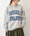 RUSSELL ATHLETIC｜Brushed Fleece Sweat ‘Arch Logo’ Felt Patched Shirt/ロゴクルースウェット [[RC-25715]][C]