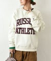 RUSSELL ATHLETIC｜Brushed Fleece Sweat ‘Arch Logo’ Felt Patched Shirt/ロゴクルースウェット [[RC-25715]][C]