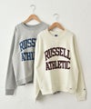  RUSSELL ATHLETIC｜Brushed Fleece Sweat ‘Arch Logo’ Felt Patched Shirt/ロゴクルースウェット [[RC-25715]][C]