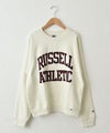  RUSSELL ATHLETIC｜Brushed Fleece Sweat ‘Arch Logo’ Felt Patched Shirt/ロゴクルースウェット [[RC-25715]][C]