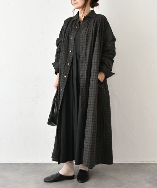 Antiquite's｜墨汁コーティングシャツワンピース [[1100311]][C]