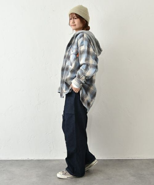 UNIVERSAL　OVERALL｜フーディー チェックワークアウター [[U2533450]][C]