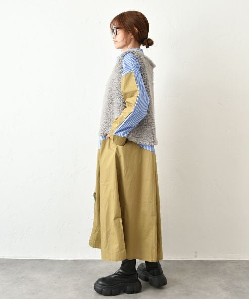 HUMS｜フェイクファーシャギーニットベスト [[RNK-2591]][C]