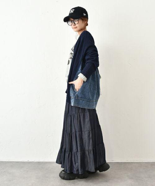 HUMS｜デニムコンビジップカーデ [[RNK-2592]][C]