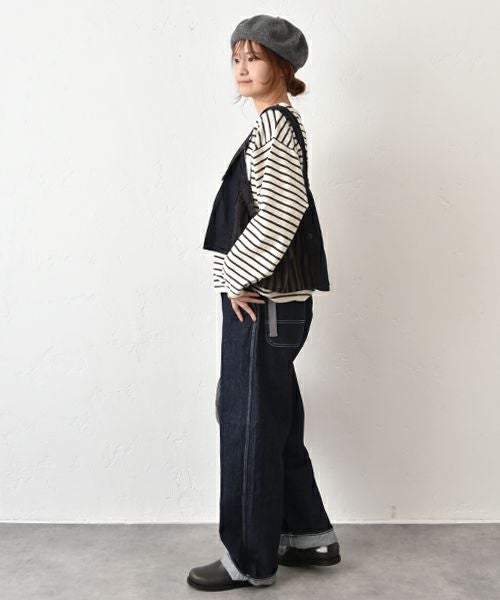 tumugu｜デニム×ヒッコリーストライプベスト [[TB25311]][C]