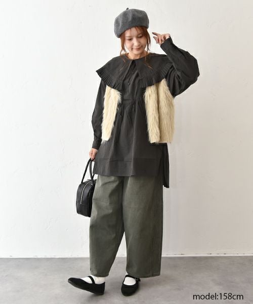 HEAVENLY｜Knit Shaggy Yarn Vest [[2549194]][C]