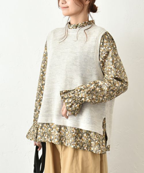 HEAVENLY｜Cotton Linen Wool Mix Knit Vest [[2549184]][C]