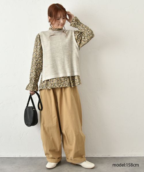 HEAVENLY｜Cotton Linen Wool Mix Knit Vest [[2549184]][C]