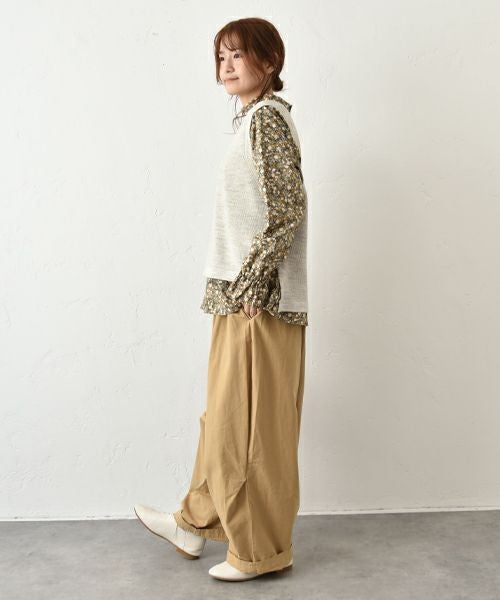 HEAVENLY｜Cotton Linen Wool Mix Knit Vest [[2549184]][C]