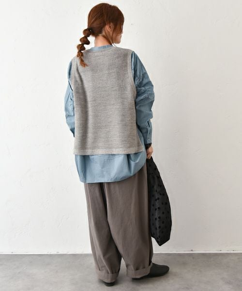 HEAVENLY｜Cotton Linen Wool Mix Knit Vest [[2549184]][C]