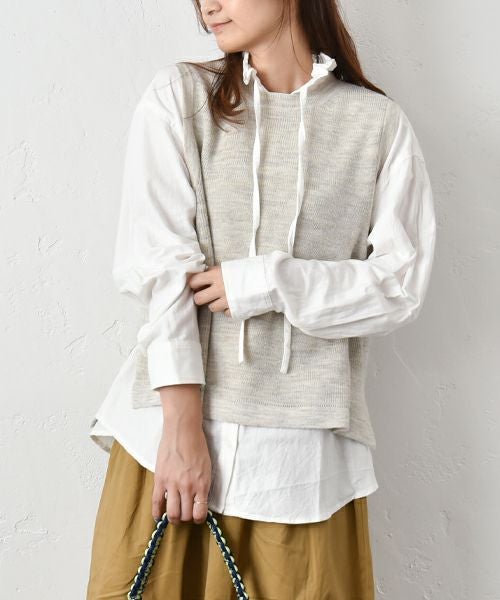 HEAVENLY｜Cotton Linen Wool Mix Knit Vest [[2549184]][C]