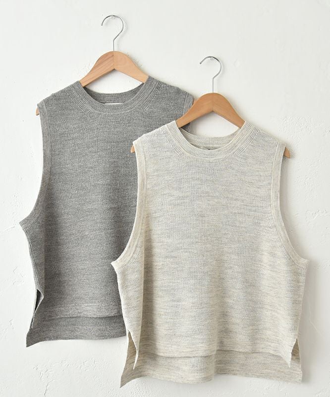 HEAVENLY｜Cotton Linen Wool Mix Knit Vest [[2549184]][C]