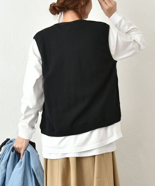 her.｜裏毛ジップベスト [[3254C-908]][C]