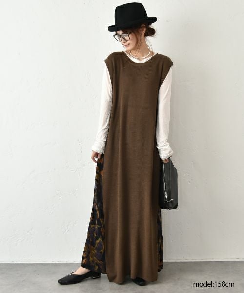  HUMS｜ロングニットベスト [[RNK-2593]][C]