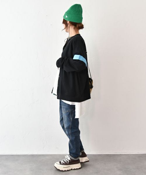 Gives a sense of fullment｜配色テープカーデ [[853121]][C]