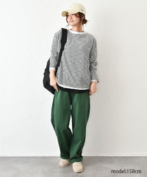 Gives a sense of fullment｜ボーダーレイヤードTee [[853309]][C]