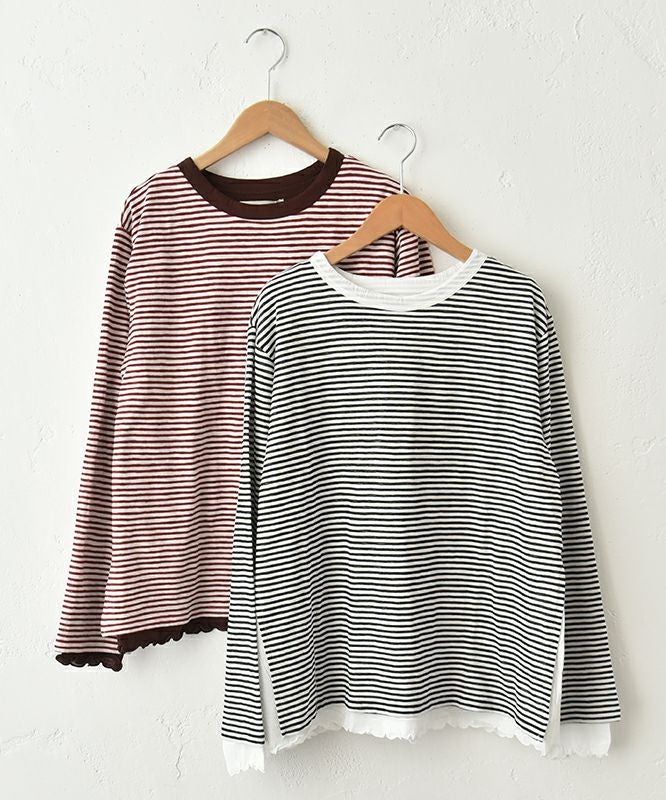 Gives a sense of fullment｜ボーダーレイヤードTee [[853309]][C]