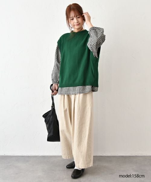 hagumu｜バックタックコットンニットベスト [[ha-BE-31]][C]