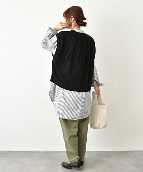hagumu｜バックタックコットンニットベスト [[ha-BE-31]][C]