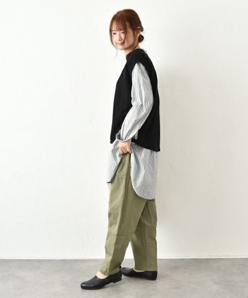 hagumu｜バックタックコットンニットベスト [[ha-BE-31]][C]