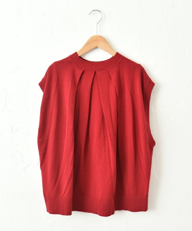 hagumu｜バックタックコットンニットベスト [[ha-BE-31]][C]