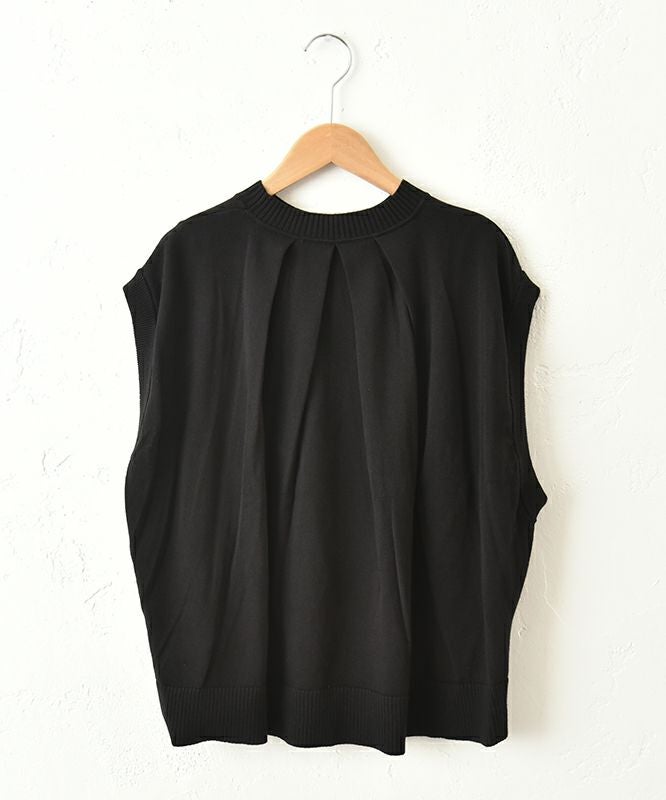 hagumu｜バックタックコットンニットベスト [[ha-BE-31]][C]
