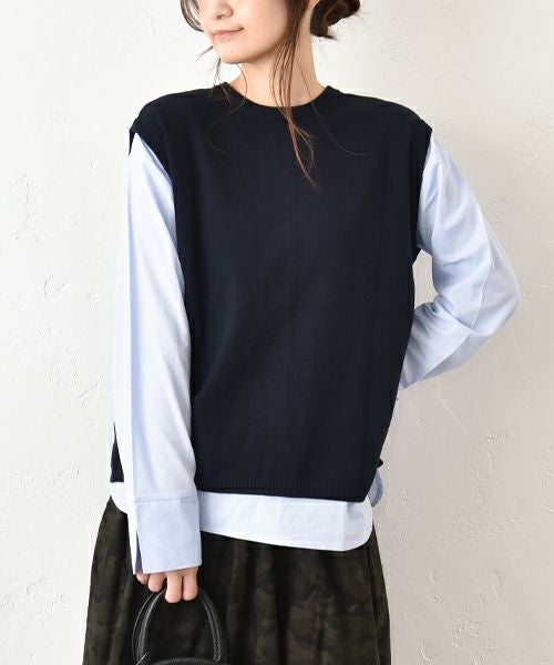 hagumu｜インナーセット2wayニットベスト [[ha-BE-32]][C]hagumu｜インナーセット2wayニットベスト [[ha-BE-32]][C]