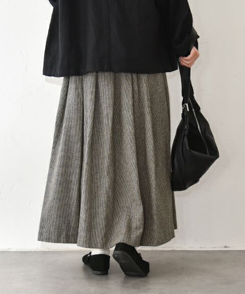 No18｜千鳥柄タックスカート [[H25015]][C]