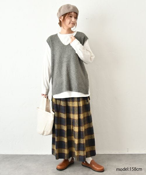 No18｜千鳥柄タックスカート [[H25015]][C]