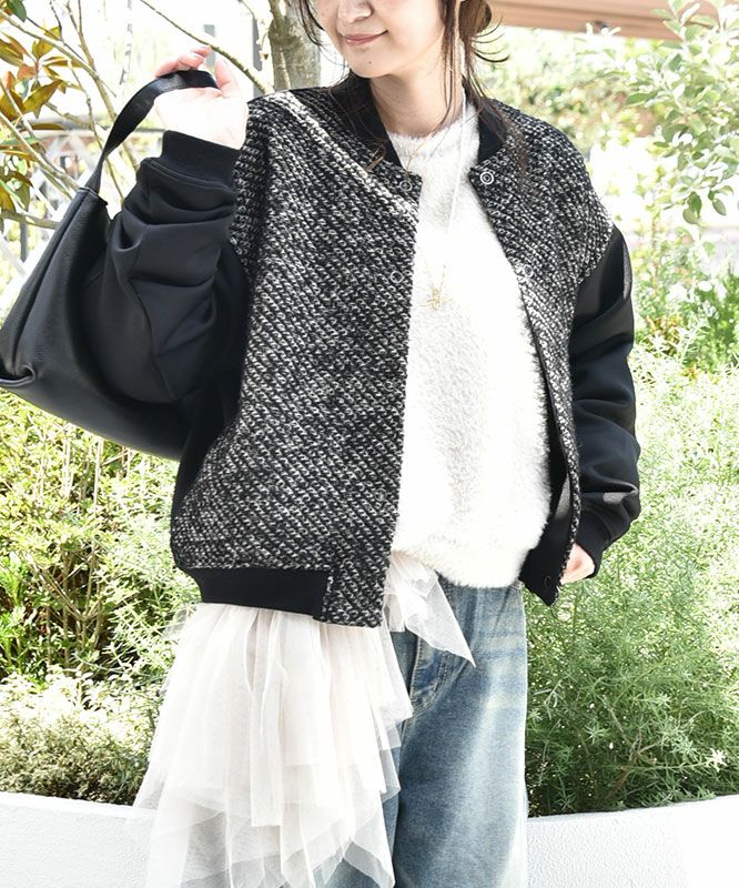 malla｜MIXツイードブルゾン [[mo63UB201]][C]