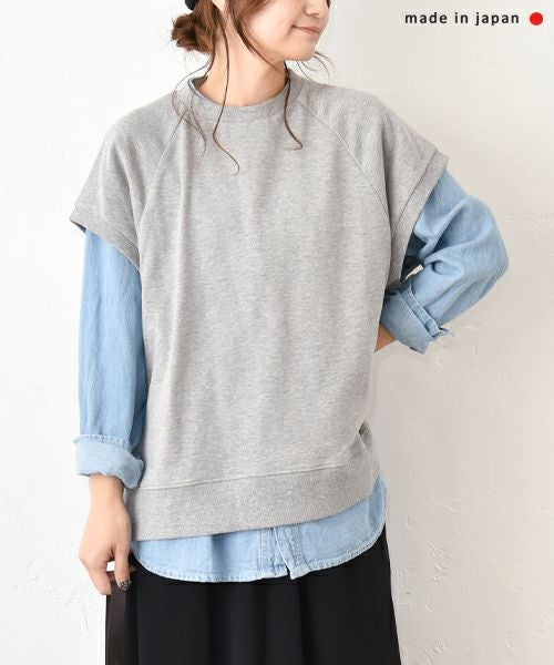 her.｜ミニ裏毛スリット入ベスト [[325073]][C]