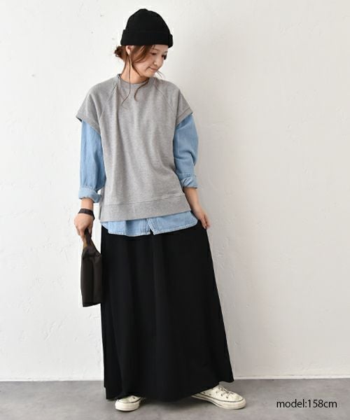 her.｜ミニ裏毛スリット入ベスト [[325073]][C]